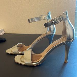 Steve Madden silver heels size 8